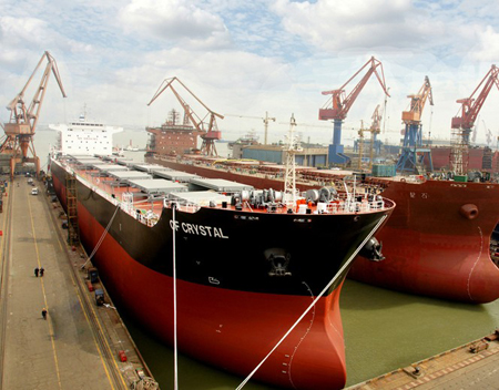 What grade of steel is used for shipbuilding?